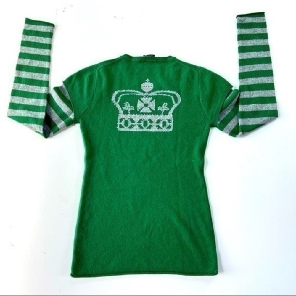 BCBGMAXAZRIA 100% Cashmere Sweatshirt Long Sleeves Crewneck Top Medium Green